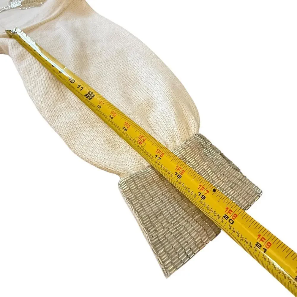 Vintage Sequin Tie Sweater – Ivory Pullover - Picture 6 of 6